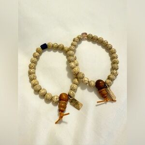 Judith Bright Beaded Lapis and Sunstone Bracelet Set
